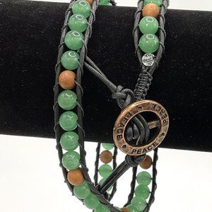 Beaded Leather Wrap Bracelet